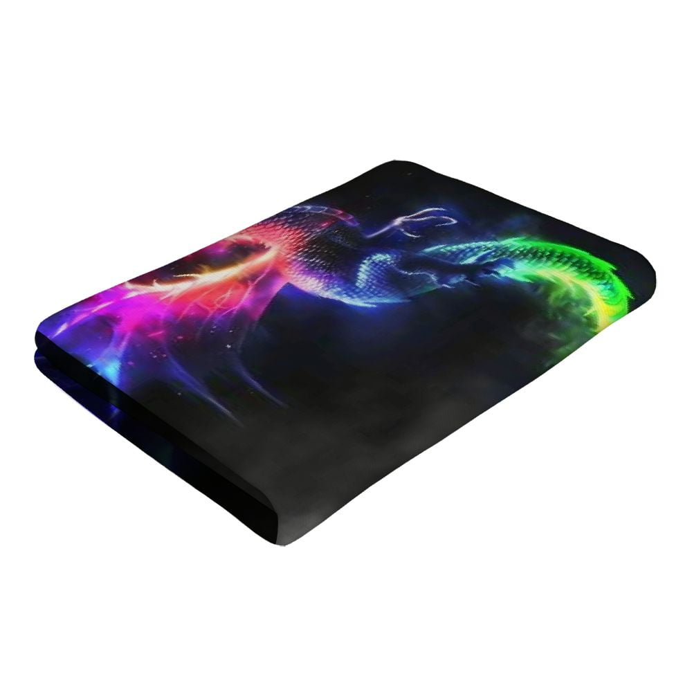 PHYHOO Rainbow Fire Dragon Oversized Quick Dry Microfiber Beach Towel Dragon Lightweight Sand Free Towel Super Soft &amp; Absorbent for Travel Swimming Sports 30x60in