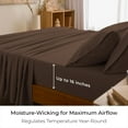 thumbnail image 4 of Mellanni 6 Piece Bed Sheet Set Brushed Microfiber, Deep Pocket, California King, Brown, 4 of 6