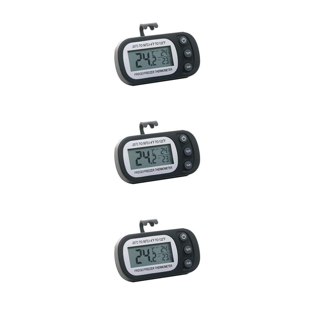 Naiovety ABS Digital LCD Screen Display Refrigerator Meter Powered Gauge Control Temperature Battery Button Type1 NO1