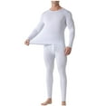 thumbnail image 3 of Tauxra Men's Thermal Underwear Set, Microfiber Soft Fleece Lined Long s, Winter Warm Base Layer Top & Bottom White 2XL, 3 of 4