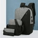 thumbnail image 1 of Juego de mochilas USB - Mochila de viaje de gran capacidad de 3 piezas con puerto de carga, bandolera y tote - Poliéster resistente al agua para universidad, negocios y desplazamientos, 1 of 3