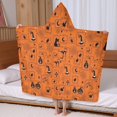thumbnail image 5 of Halloween Orange Background Icons Hooded Bath Towel，60"x35" for Ages 3 To 12 Kids, Quick Dry Lightweight Soft Microfiber Hood Beach Towel Cover Up for Kids, 5 of 7