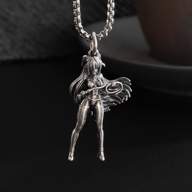 Collar con colgante de Ángel Succubus para hombre y mujer, diseño creativo, tendencia de moda, accesorios de calle Punk, joyería de acero inoxidable