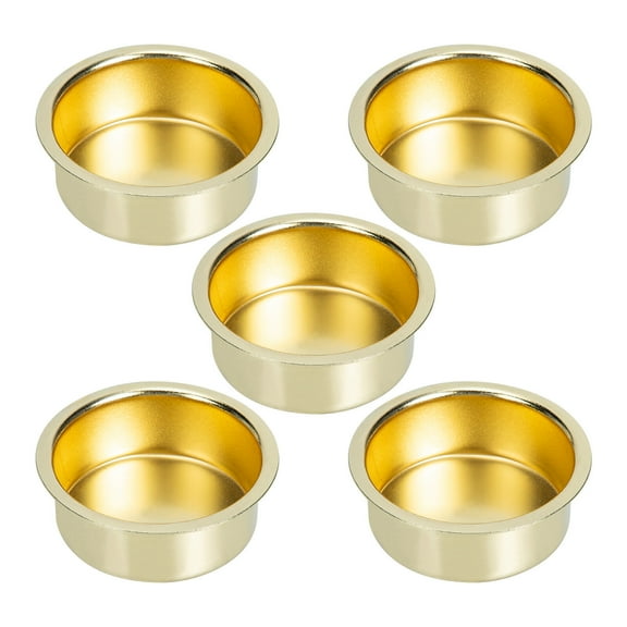 MERRYHAPY 5-Piece Golden Iron Pillar Candle Holders Set for Home Decor, Elegant Table Centerpiece Accessories