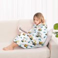 thumbnail image 4 of Cartoon Construction Vehicles Cranes White Pattern Blanket Hoodies for Kids 6-13YR Oversize Wearable Blanket Hoodies for Boys Girls Teens, 4 of 7