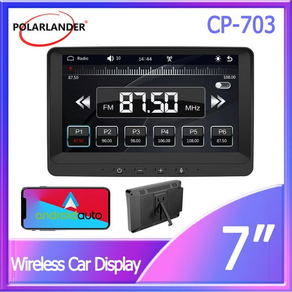 Car Monitor Stereo Receiver MirrorLink 7" Touch Screen Universal Bluetooth 5.0 Android Auto/Carplay Wireless Multimedia Player