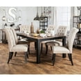thumbnail image 5 of Furniture of America Kay Rustic Wood 7-Piece Dining Set in Black and Beige, 5 of 14