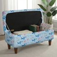thumbnail image 3 of FOR U DESIGNS Blue Shark Coral Print Ottoman Covers Stretch Folding Ottoman Cover Anti-Slip Rectangle Storage Footrest Stool Slipcover Durable Furniture Protector for Living Room Bedroom, 3 of 7