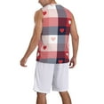 thumbnail image 2 of Naloa Heart Plaid Basketball Jersey Reversible Men's Mesh Athletic Sports Shirts Training Practice S-4XLSmall, 2 of 6