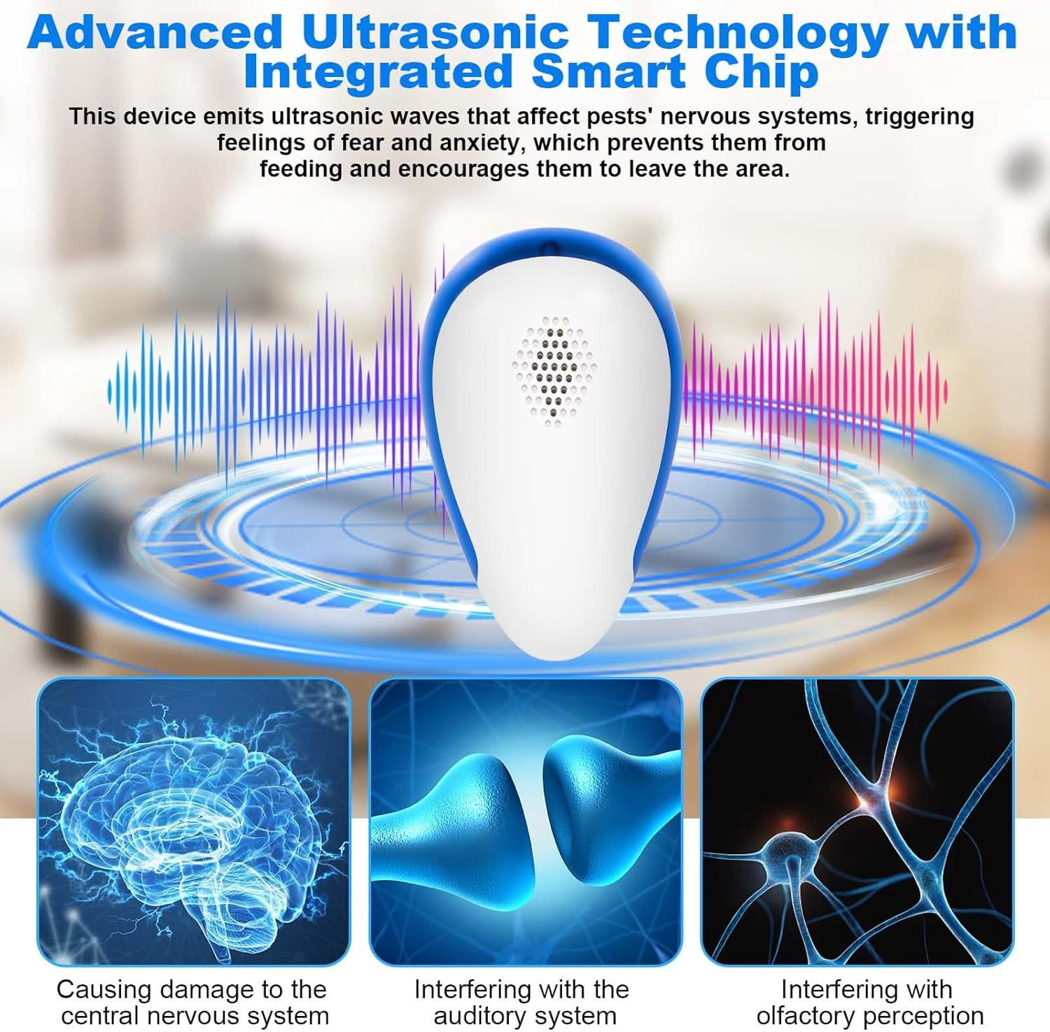 Ultrasonic Pest Repeler , Pest Control Ultrasonic Repelent, Electronic Bug Repelent for Ant, Mosquito, Mice, Spider, Roach, Rat, Flea, Fly