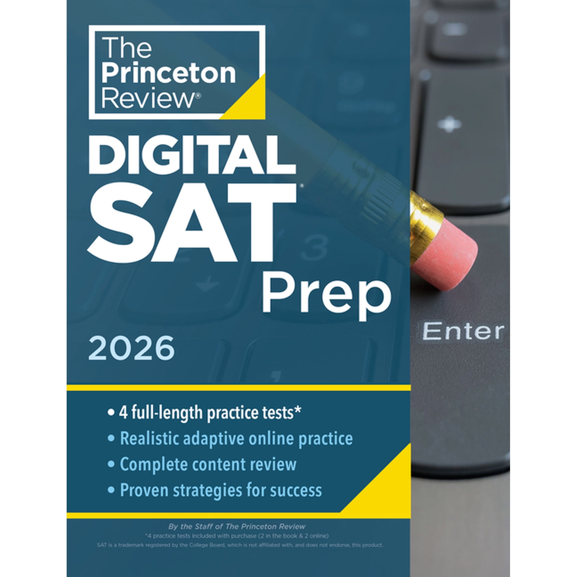 College Test Preparation Princeton Review Digital SAT Prep, 2026: 4 Full-Length Practice Tests (2 in Book + 2 Adaptive Tests Online) + Review + O, (Paperback)