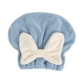 thumbnail image 1 of Toalla superabsorbente para cabello mojado, gorro de baño de terciopelo coral con lazo para cabello seco que absorbe el agua y se seca rápidamente., 1 of 1