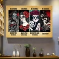 thumbnail image 2 of Sugar Skull Girl Canvas Wall Art – “Be Strong, Be Brave, Be Humble, Be Badass” Day of the Dead Inspired Print, Gothic Motivational Décor for Women, Ready to Hang, 2 of 4