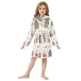 thumbnail image 6 of FORMRS Niños Bathrobe Unisex Hooded Robe Soft Plush Pajamas Sleepwear, Size 2-3T, Red Nordic Christmas House, 6 of 7