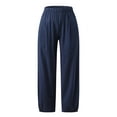 thumbnail image 4 of Enwejyy Womens Summer Thin Cotton Linen Harem Pants High Waist Relaxed Fit Cropped Pants Wide Leg Pants, 4 of 5
