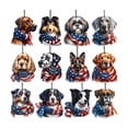 thumbnail image 2 of Yakvarog 4th of July Wooden Ornaments, 12Pcs Red White Blue Hanging Patriotic Ornaments for Tree, Festival Dog Wood Ornaments for Party, Home, Tree, Tiered Tray 4th of July Decorations, 2 of 8