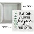 thumbnail image 4 of Zomyto 7x7 IN Christian Wooden Box Sign Desk Decor, May God Bless This Home and All Who Enter Sign, 4 of 6