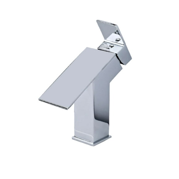 DROP Bath and Kitchen DR091005 Robinet pour lavabo de salle de bain de forme carrée en couleur chrome de la série Haven