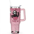 thumbnail image 2 of 40oz Halloween Ghostface Stainless Steel Tumbler with Lid and Straw,Horror Spooky Spill Proof Travel Cup Double Wall Vacuum Insulated Coffee Mug with Handle Pink, 2 of 7