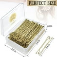 thumbnail image 3 of KANPRINCESS 100PCS 2.4Inches/6cm Hair Pins,Gold Bobby Pin, Hair Bobby Pins for All Hair Types,Hair Accessories for Women Lady Girls Hairdressing Hair Salon Bun Hair Pin With Clear Storage Box(Gold), 3 of 7