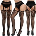 thumbnail image 1 of Qertyioot Collants Mode Leggings Unis Pantalons Dentelle Grande Taille Bas Résille Bas en Filet, 1 of 3