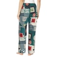 thumbnail image 3 of Pajama Pants Women, 1861 Stamp Pattern Sweatpants Soft Sleep Lounge Pants, Casual PJ Bottoms Pants with Pockets, 3 of 5