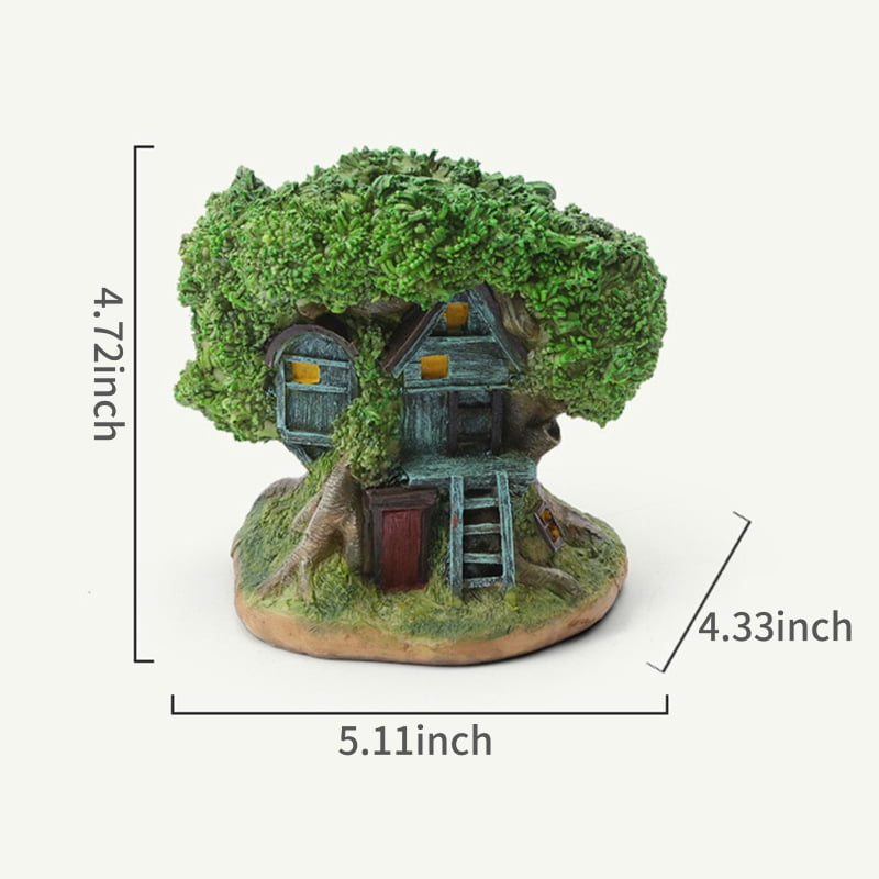 TFixol Gardening GiftMini Flower Pot Tree House Shaped Succulent Plant Pots with Drainage Holes Pen Holder Planter FlowerPots Planting Container for Home Office Garden