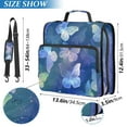 thumbnail image 3 of ALAZA Zipper Binder Butterfly Shiny Blue 3 Ring Trapper Keeper File Folder Organizer Bag, 3 of 8