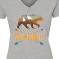 thumbnail image 4 of Inktastic Wyoming Vacation Bear Silhouette Women's V-Neck T-Shirt, 4 of 5