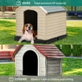 thumbnail image 6 of Dextrus Spacious Large Plastic Dog House with Air Vents and Elevated Floor, Weather Resistant Easy Assembly Outdoor Indoor Dog house（34.5"L*31"W*32"H,Gray + Brown）, 6 of 9