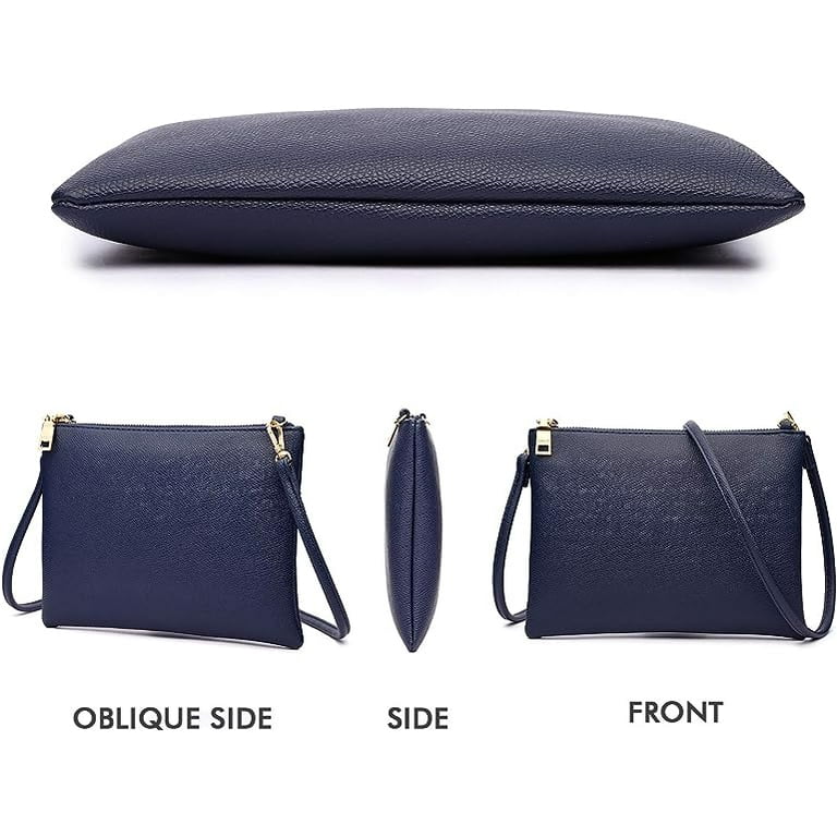 AMELIE GALANTI Small Medium Size Crossbody Bag purse for Women,leather  Shoulder handbag with Adjustable Strap (1-Black): Handbags
