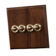 thumbnail image 3 of Abbracc Wooden Lighting Switch Plate Premium Outlet Panel for Hotel Kitchen Room Four Levers, 3 of 9