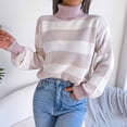 thumbnail image 5 of VALMASS Long Sleeve Crew Neck Color Block Winter Casual Knit Sweater Women (L, Pink), 5 of 8