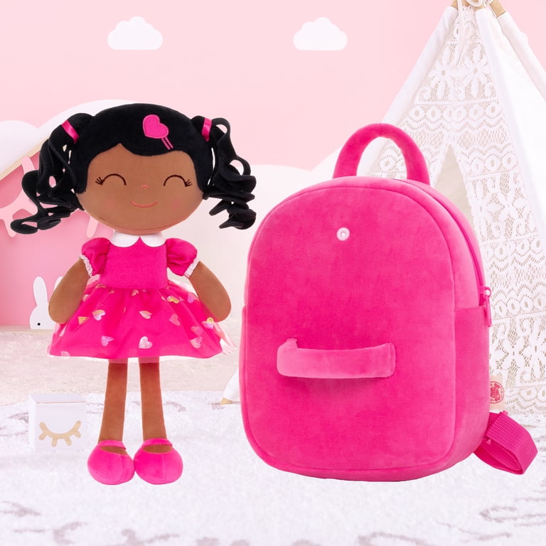 Gloveleya Toddler Girl's Backpack, Soft Plush Toy, Little Curly