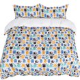 thumbnail image 1 of Unique Bargains 3 Piece Brushed Polyester Kids Bedding Duvet Cover Set with 2 Pillowcases Cartoon Pattern, 1 of 10