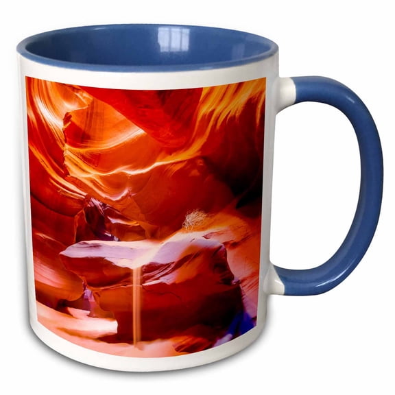 3drose, Usa, Arizona, Page, Sand Falling into Upper Antelope Slot Canyon., 11oz Two-tone Blue Mug