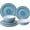 Teal Blue - 12 Piece Set, variant on 12 count Melamine Plates and Bowls Dinnerware Set, Lightweight Unbreakable Modern Dishes Set for Outdoor Camping & Everyday Use, Service for 4, , Light Blue