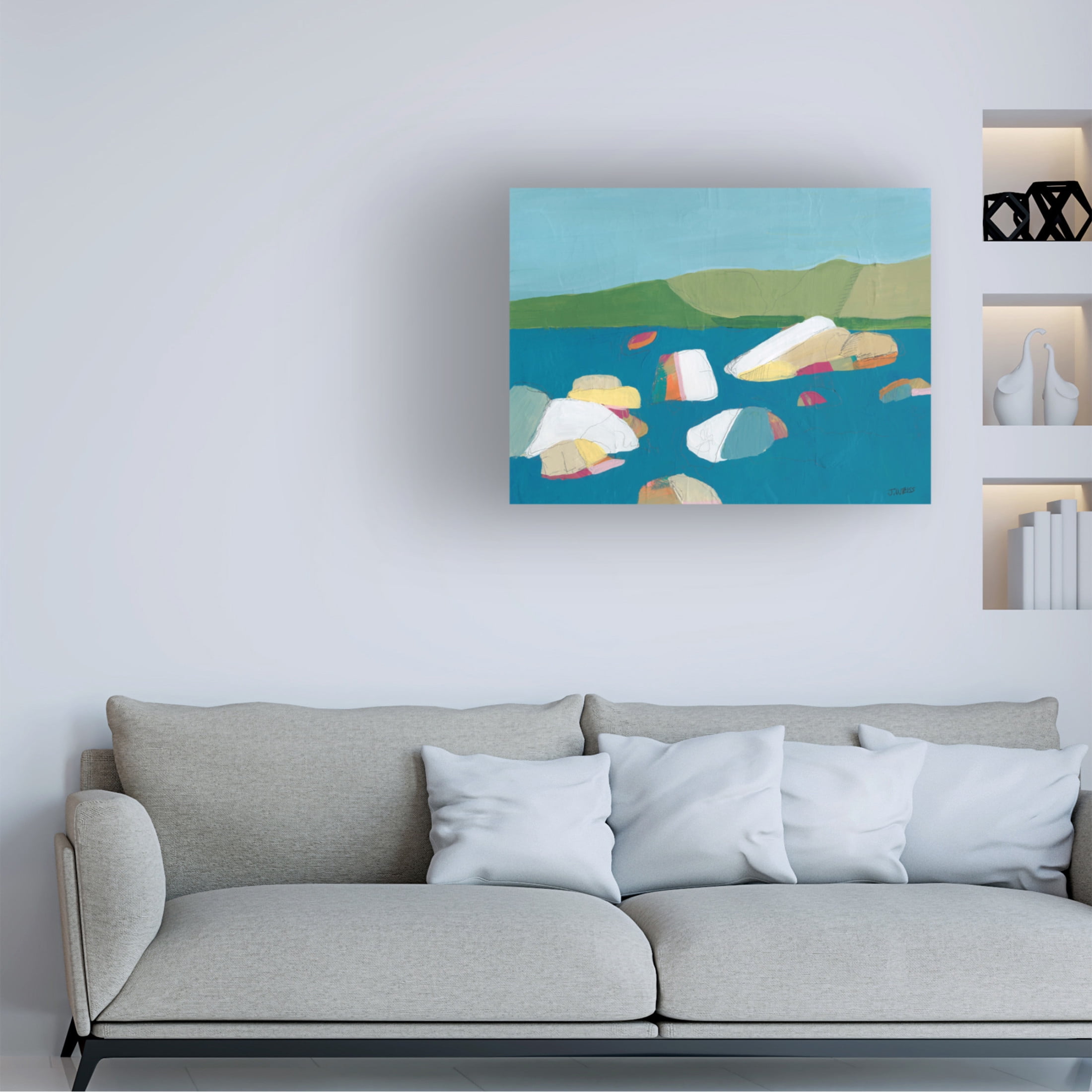 Canvas Wall Art - Jan Weiss 'Sand Harbor No. 2' Wall Art for Living Room, Bedroom, or Office Décor by Trademark Fine Art - 19 x 14 Inches