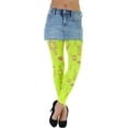 thumbnail image 5 of ToBeInStyle Women's Shredded Ripped Holes Punk Footless Tights - Neon Green - One Size, 5 of 6