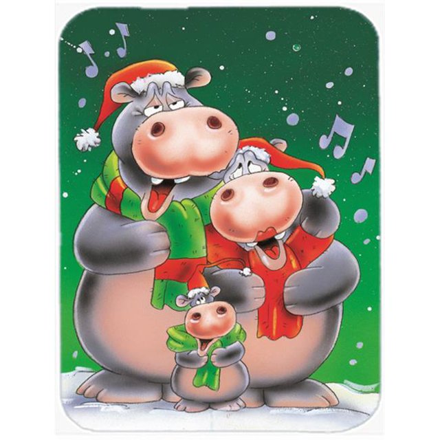 Hippo Family Caroling Mouse Pad, Hot Pad or Trivet