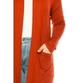 thumbnail image 5 of Women's Casual Plus Size Long Sleeve Loose Fit Solid Open Cardigan with Side Pockets, 5 of 6