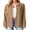 05-Khaki, variant on Women's Blouses Long Sleeve Knitted Shacket Jacket Lightweight Button-Down Shirts Apricot XL