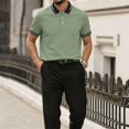 thumbnail image 2 of HAJWOH Polo Shirts for Men Dressy Casual Button Collared Golf T Shirt Classic Solid Color Business Summer Blouses, 2 of 7
