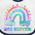 thumbnail image 4 of Inktastic Big Sister Watercolor Rainbow with Clouds Girls Baby Bib, 4 of 4