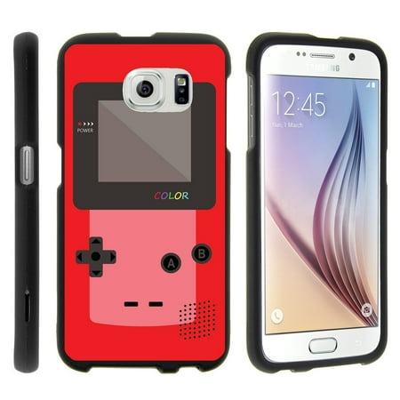 Samsung Galaxy S6 Edge G925, [SNAP SHELL][Matte Black] 1 Piece Snap On Rubberized Hard Plastic Cell Phone Cover with Cool Designs - Red Gameboy