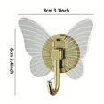 thumbnail image 3 of 1pc Creative Butterfly Shaped Towel Hook, Bathroom Punching Multi-functional Storage Robe Towel Rack, Door Back Purse Key Sundries Hanger, Bathroom Accessories, 3 of 4