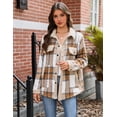 thumbnail image 5 of Zeagoo Flannel Jacket Fleece Lined Jacket Women Plaid Shacket Button Down Shirts Casual Fall Winter Outwear, 5 of 6