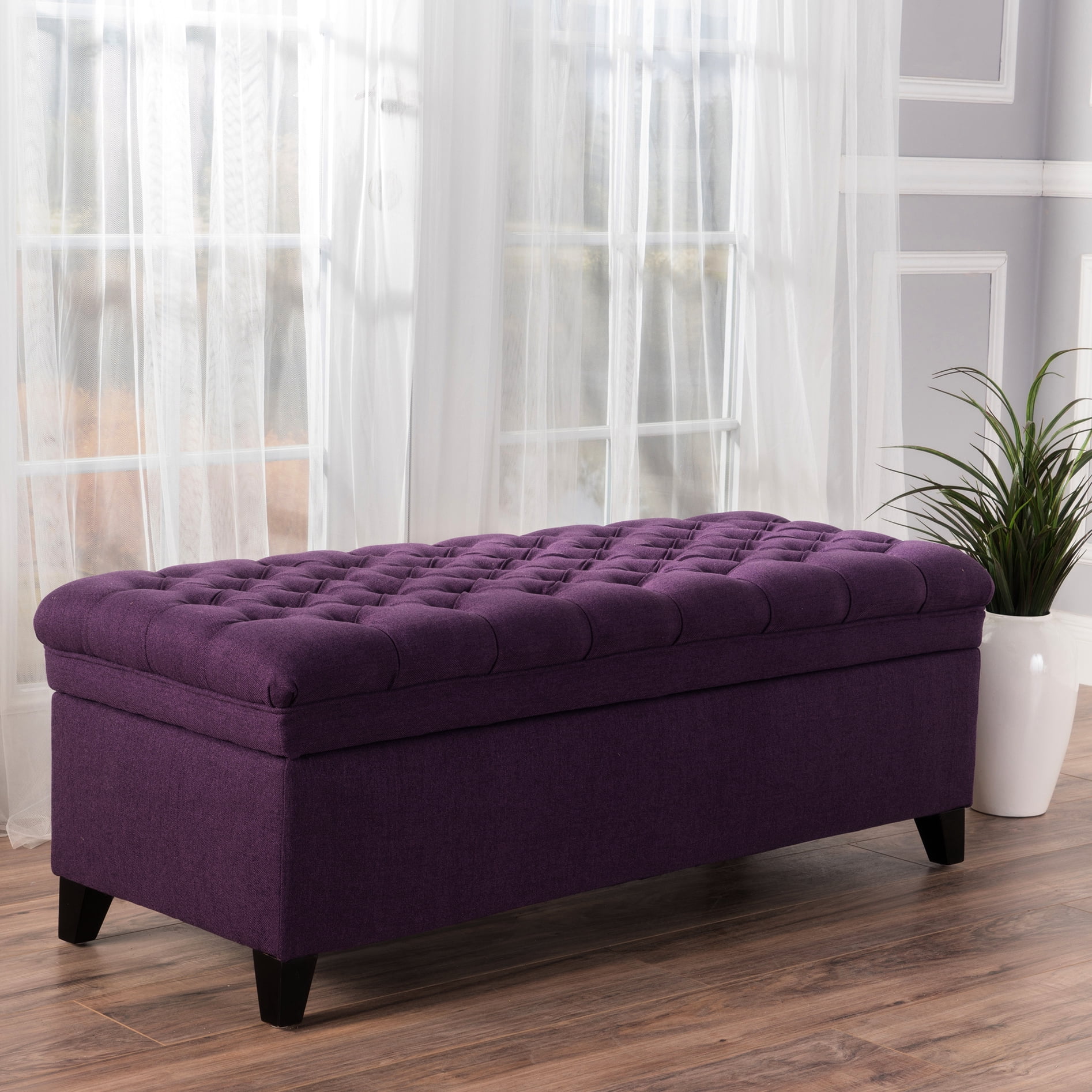 Purple Living Room Storage Chair - 50d X 20.5w 18.3h Fabric, Birch Versatile Piece Stylish With Compartment Essential