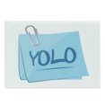 thumbnail image 1 of YOLO Cutting Board, Abbreviation of Popular Contemporary Slogan on a Memo Post Theme, Decorative Tempered Glass Cutting and Serving Board, Large Size, Grey Blue and Pale Blue, by Ambesonne, 1 of 1