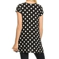 thumbnail image 3 of Women's Casual Polka Dot Short Sleeve Round Neck Tunic Tops with Side Pockets, 3 of 6